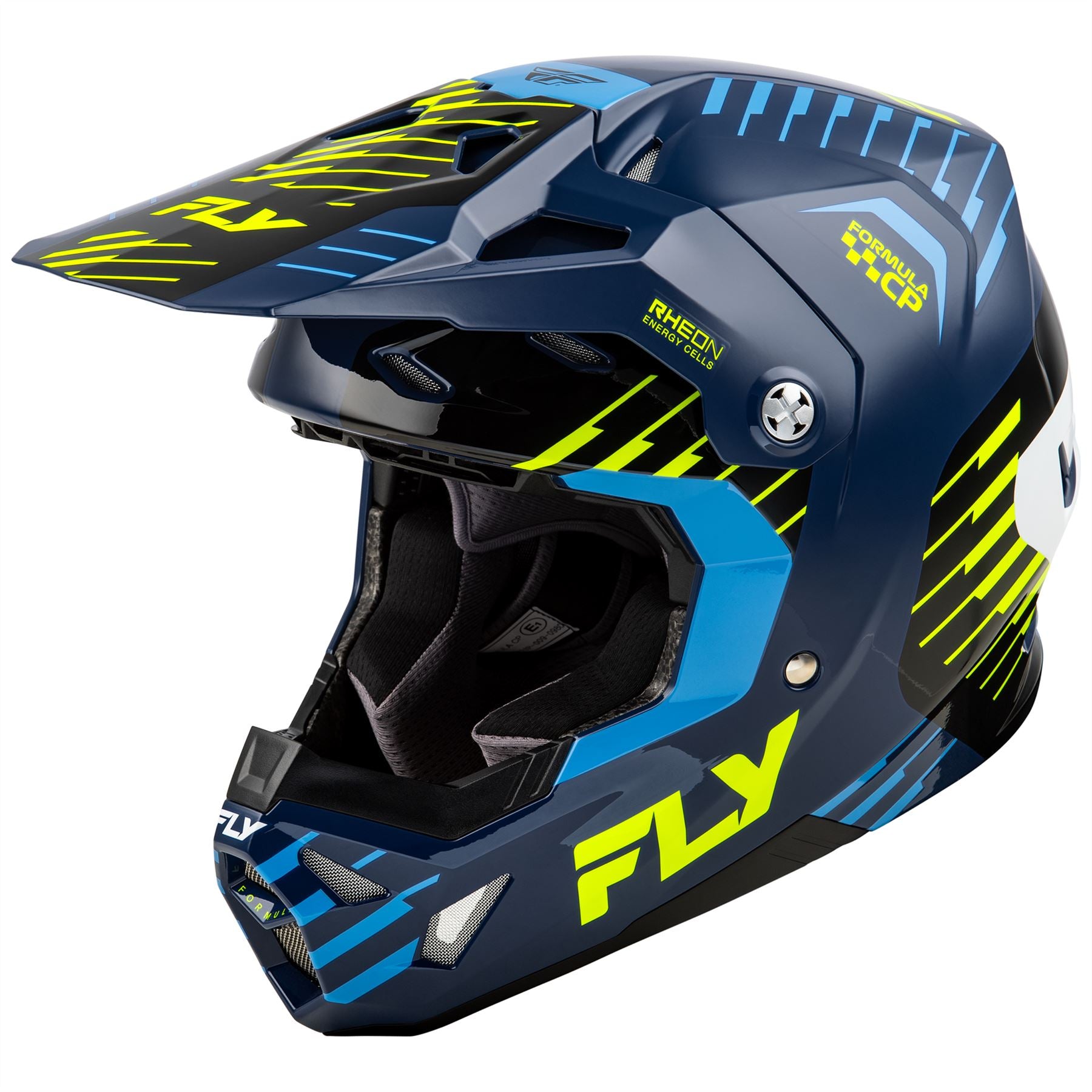 Fly Racing 2025 Formula CP Slice Motocross Helmet Navy Hi-Viz White